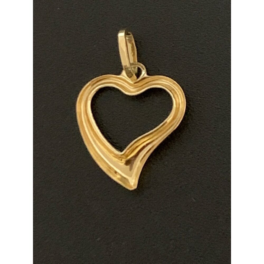 18K Gold Pendant Open Heart 0.66grams - Picture 2 of 10